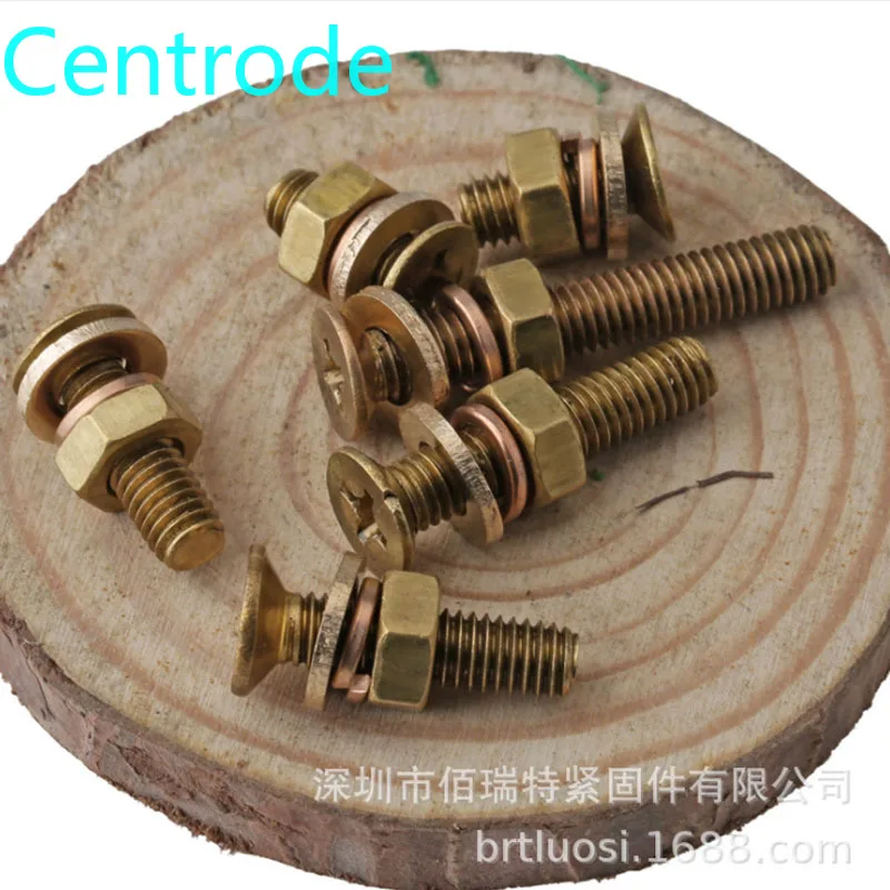 Набор латунных винтовых гаек с потайной головкой и упругой шайбой 4 в 1 набор