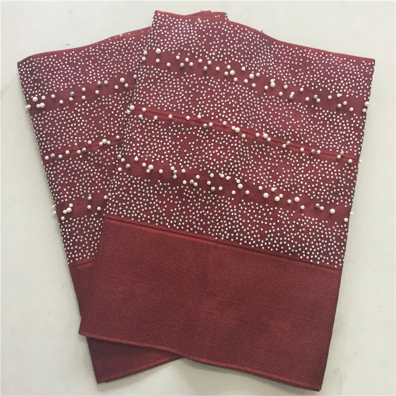 1 Headtie 2 шт./пакет в нигерийском стиле последние Aso Oke геле с камнями и бисером в африканском стиле геле под традиционное платье Aso Oke ткань 2 метров в длину LP30 - Цвет: 1