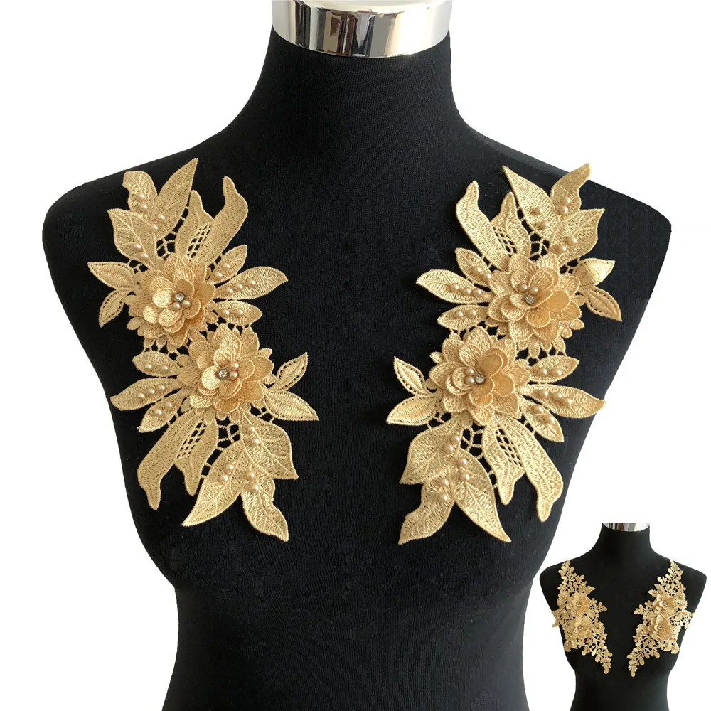 Пара полиэфира желтые цветы полые ABS жемчуг 3D Стразы Детская резинка для волос