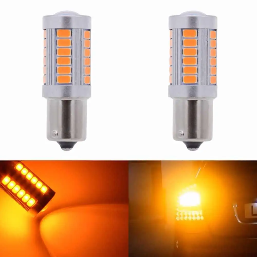 Большое предложение 2 вы 1156 ba15s p21w 33 SMD лампа желтая люминесцентная оранжевая