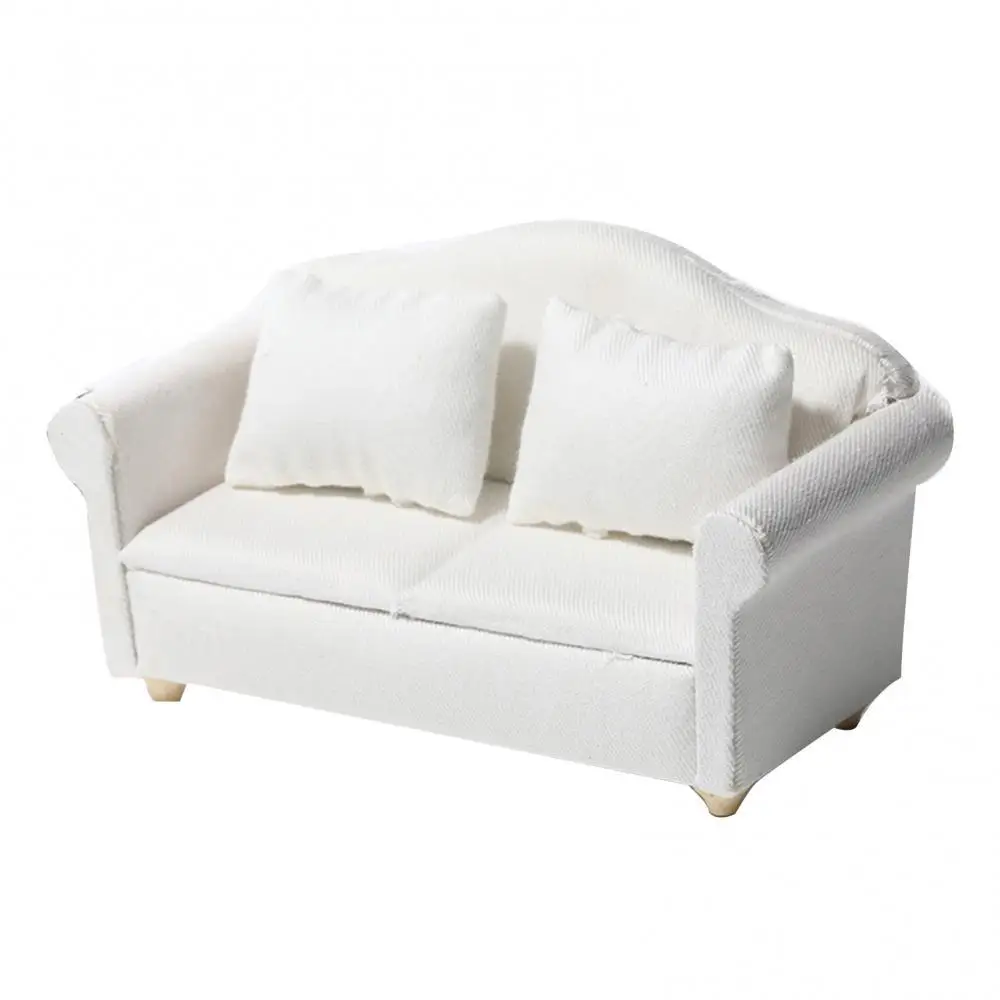 

1/12 Dollhouse Mini Fabric Sofa Furniture Scene DIY Handmade Model Toy Kids Gift Living Room Play Scene Ornaments