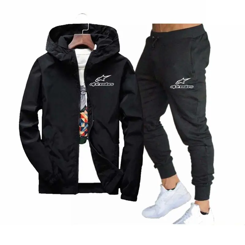 

2021 Men's New Brand Alpine Star Men's Fashion Jacket Sportswear Hoodie + Pants Men's Zipper Hoodie Men's Sportswear Jogging Spo