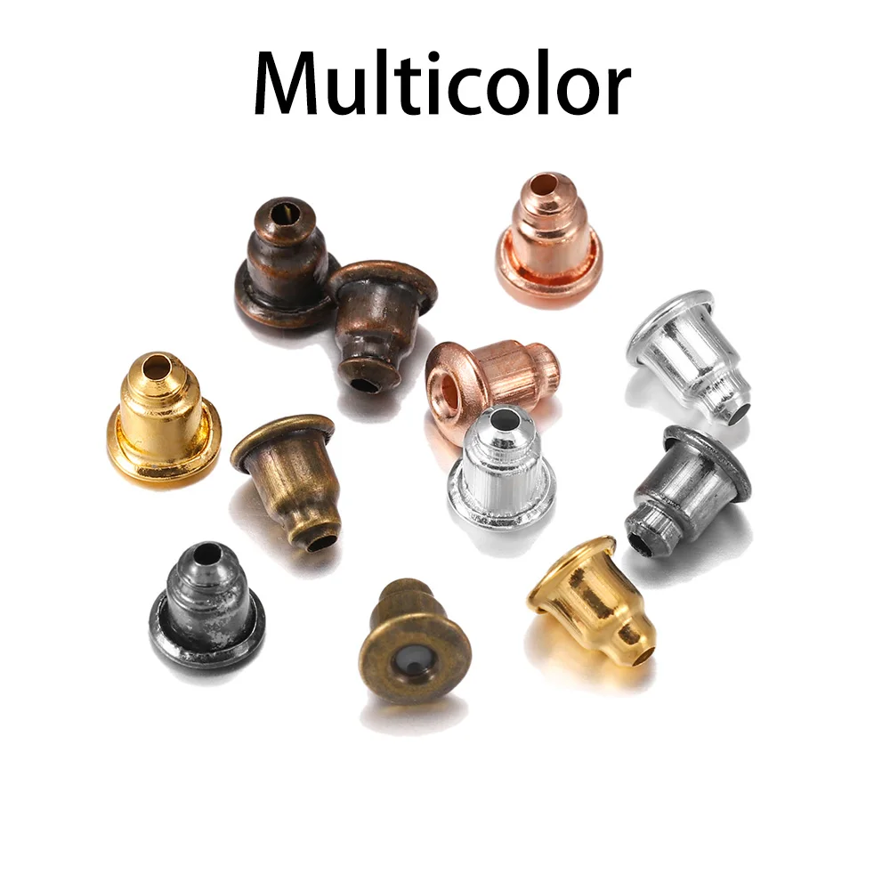 Multicolor 5*6 мм, 200 шт, серьги-шпильки, фиксаторы, прокрутки для ушей, сделай сам, закрытые колпачки, серьги, задние фиксаторы, аксессуары для ушей - Цвет: Multicolor