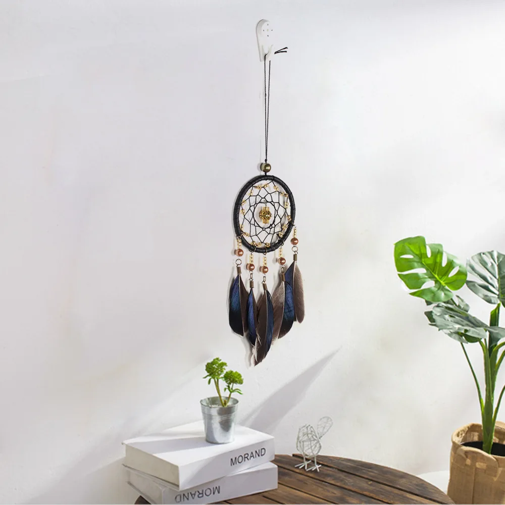 Ретро художественное искусство отделки перьями Ловец снов сеть подвесное