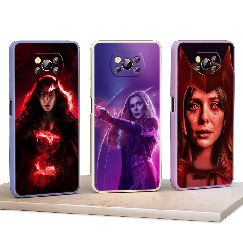 

Marvel Avengers Scarlet Witch For Xiaomi POCO F3 11T Mix4 10S X2 10 M2 M3 Lite F3 Pro 5G Liquid Silicone Soft Cover Phone Case