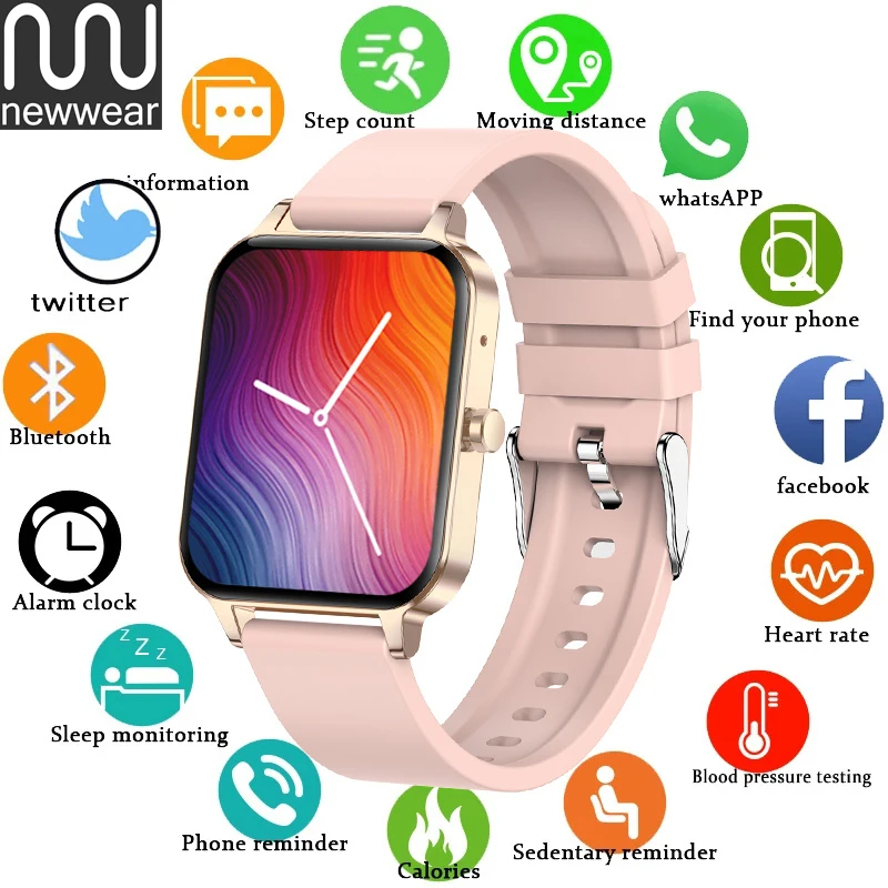 

NEWWEAR Women Smart Watch Bluetooth Call IP68 Waterproof Watch Men Local Music Thermometer Heart Rate Monitor Fitness Tracker