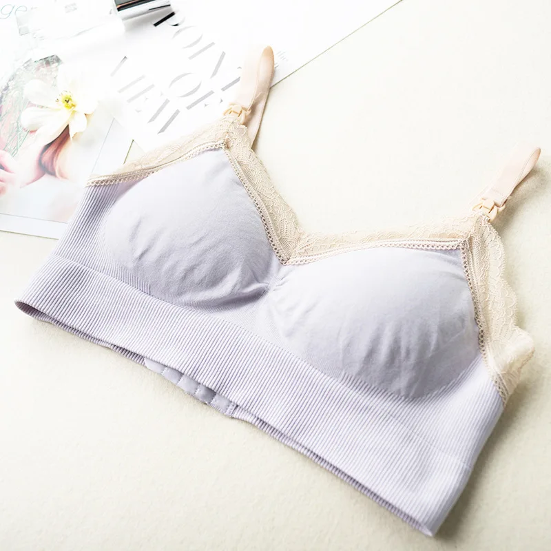 Light Purple Одежда для беременных; топ для кормления; майка без рукавов; одежда для грудного вскармливания; Беспроводная майка для беременных женщин; майка для кормления - Цвет: Light Purple