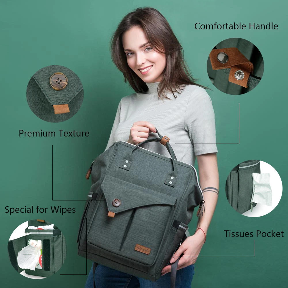 

PatPat Multicolorful Diaper Bag Backpack Large Capacity, Waterproof Maternity Baby Changing Bags with Stroller Strap