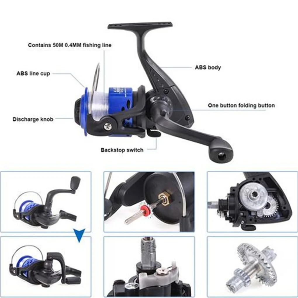 

Portable Children Fishing Tackle Set Outdoor Lake River Telescopic Fishing Rod Spinning Reel Lure Bait Kit