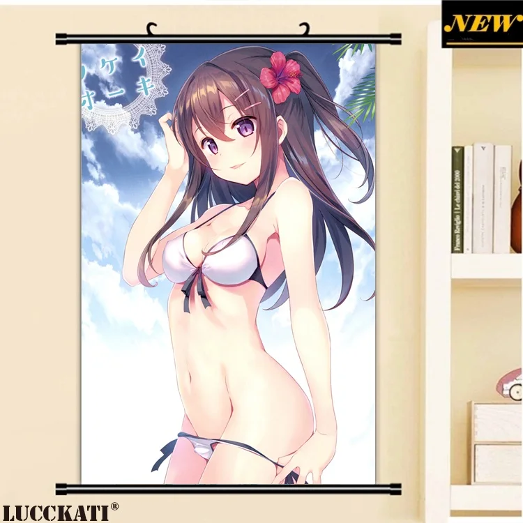 40X60 см Dengeki Moeoh бикини купальник бюстгальтер попка сексуальный лоли каплей мультфильм аниме Настенная картина плакат прокрутки холст живопись - Цвет: Q
