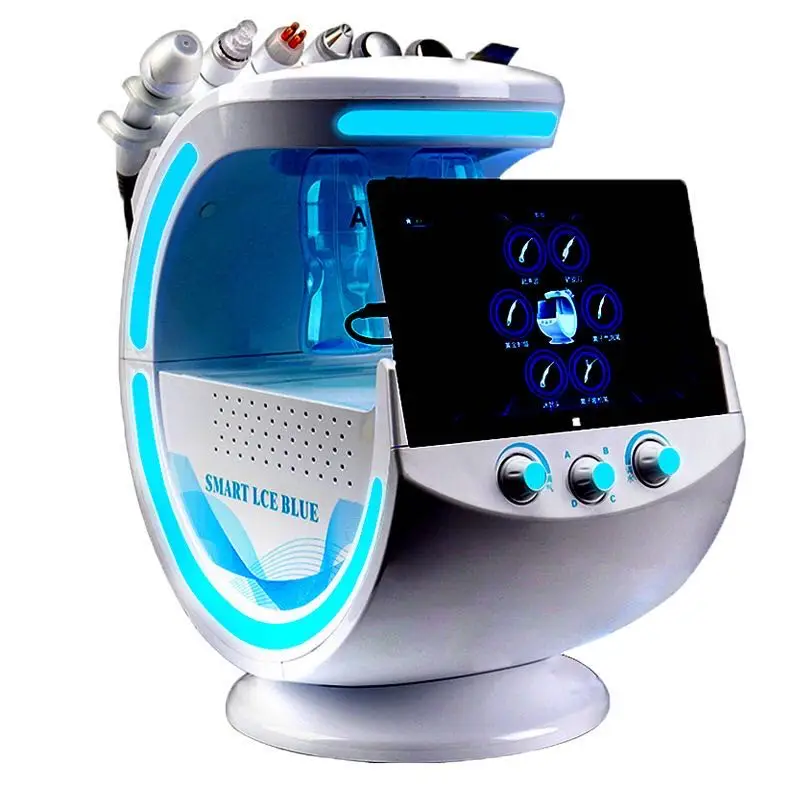 

Профессиональный тестер кожи Smart Ice Blue 7 в 1, портативный инструмент для ухода за кожей Hydra, Глубокая очистка лица, гидравлические материалы, косметический аппарат