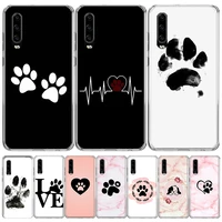 hot best friends dog paw phone case for huawei p30 lite p10 p20 p40 p50 cover mate 40 pro 10 20 30 capa coque shell