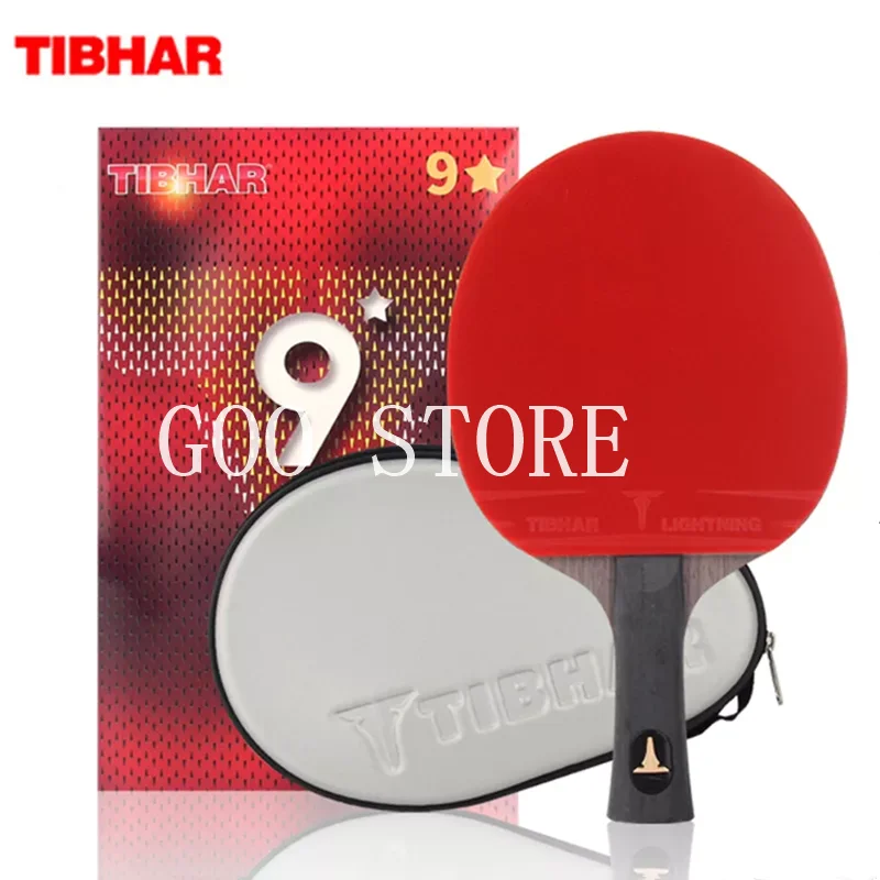 TIBHAR 9 Star Table Tennis Racket Superior Sticky Rubber Carbon Blade Ping Pong Rackets Pimples-in Pingpong Paddle Bat