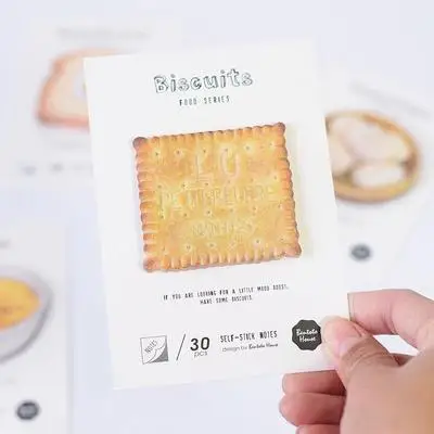 cute foods shape memo sticker pad toast Chinese bun biscuit noodles design interesting stationery stickers - Цвет: biscuit