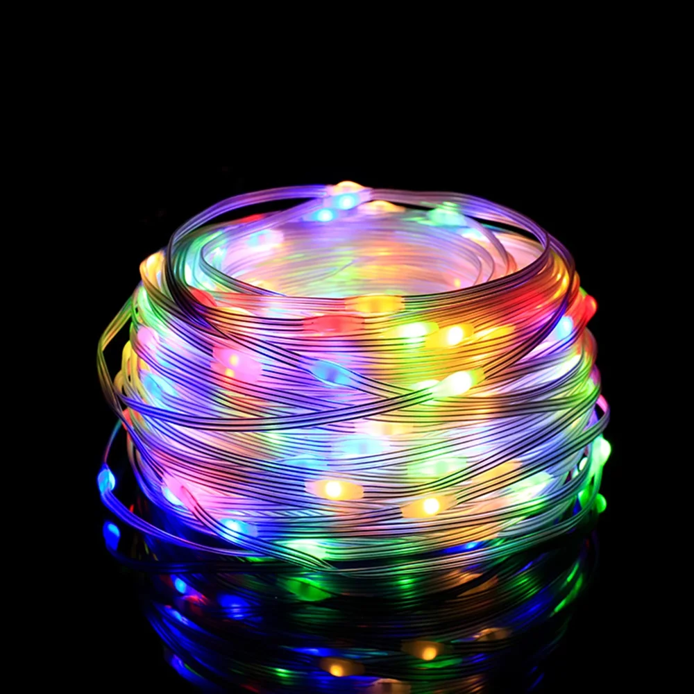 outdoor christmas house decoration garden 20m 50m 100m string fairy lights street winter garland for yard fence tree eu us plug free global shipping