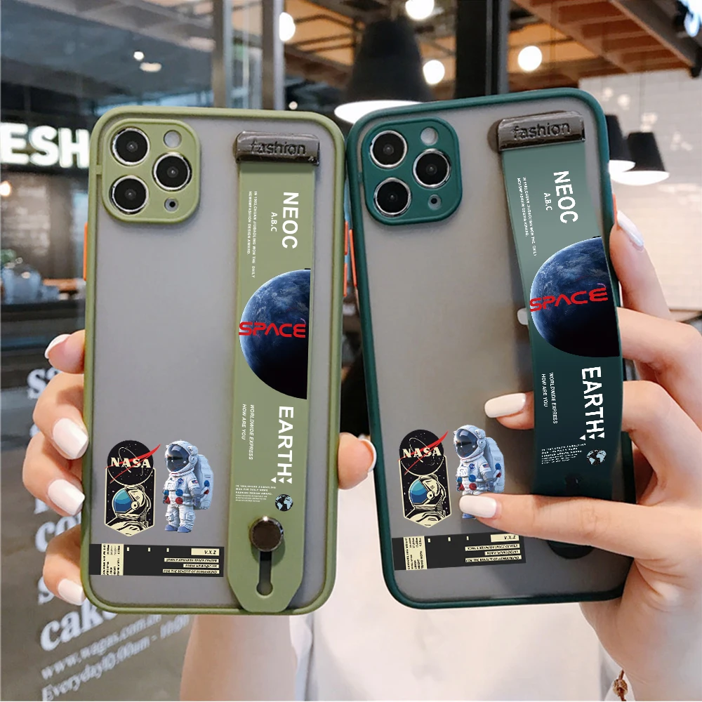 Чехол с ремешком на запястье астронавтом для Xiaomi Redmi Note 10 Pro 5G 10S 2 7 8 6 5 5A Prime