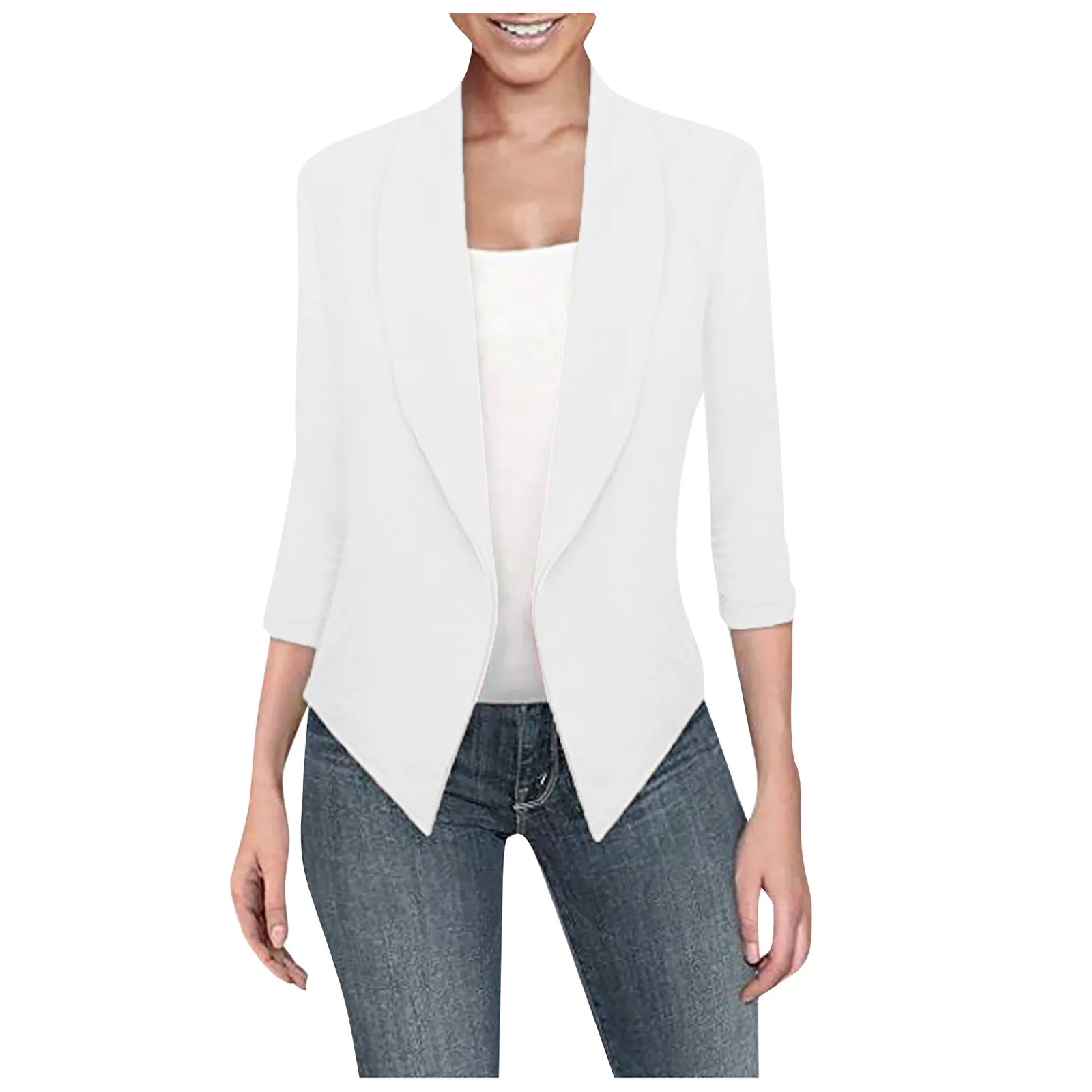 

Women Tailored Coat Thin Office Lady Lapel Long Sleeved Coat Cotton And Linen Long And Large Size Suit Jacket Women's Clothing