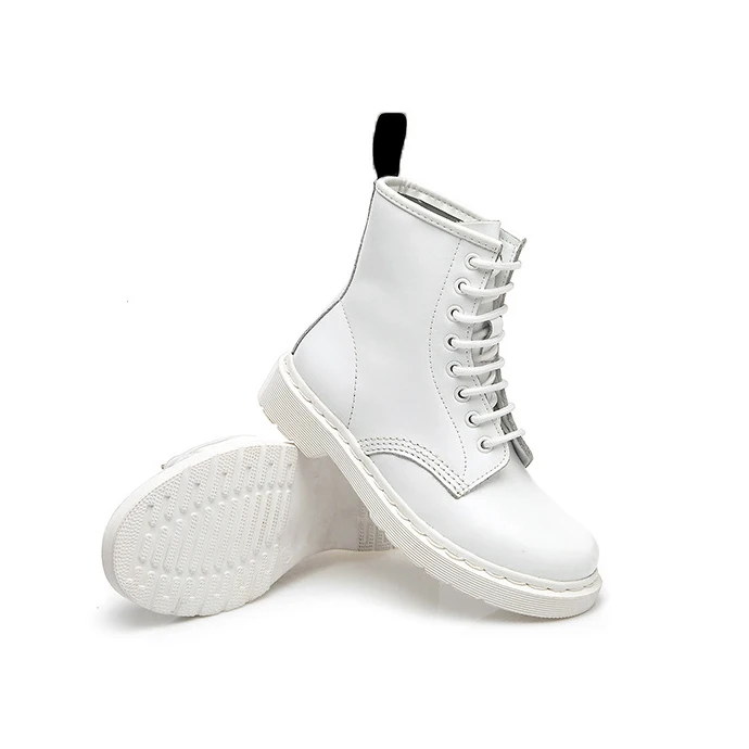 Белые/серебристые кожаные ботинки Wo мужские s женские туфли в стиле панк