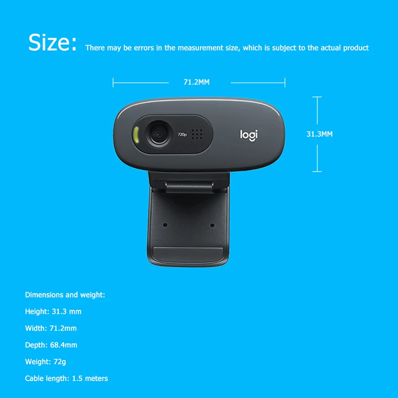 Оригинальная веб камера Logitech C270/C270i IPTV HD 720P со встроенным микрофоном USB