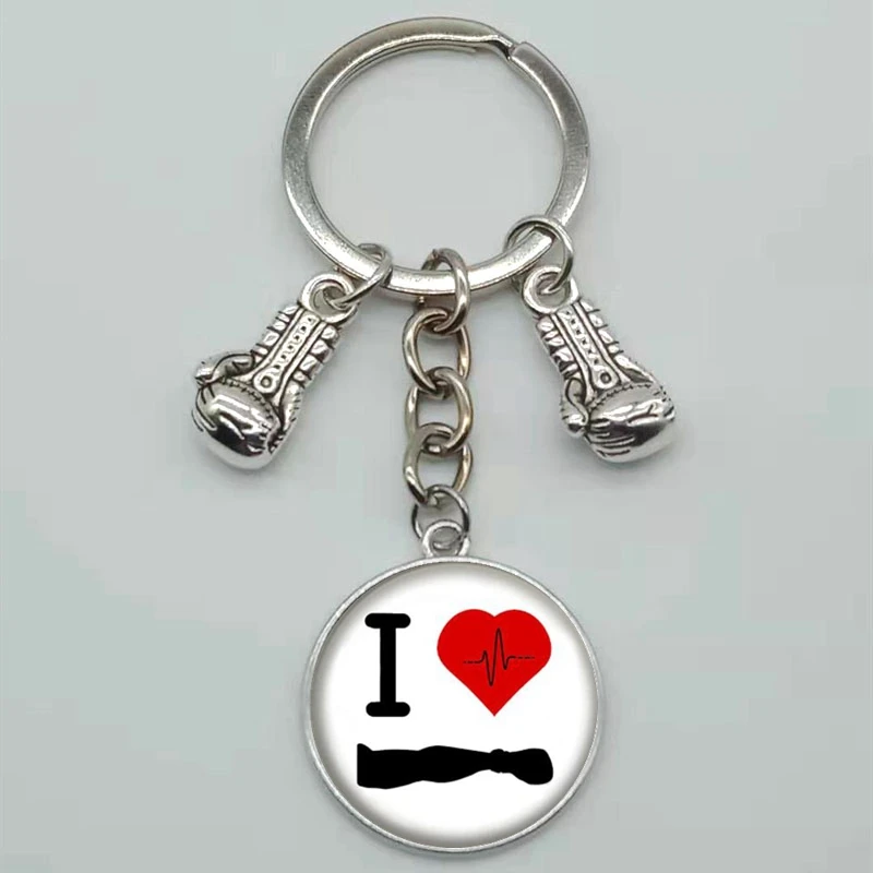 Новинка модный стеклянный выпуклый брелок боксерские перчатки подвеска