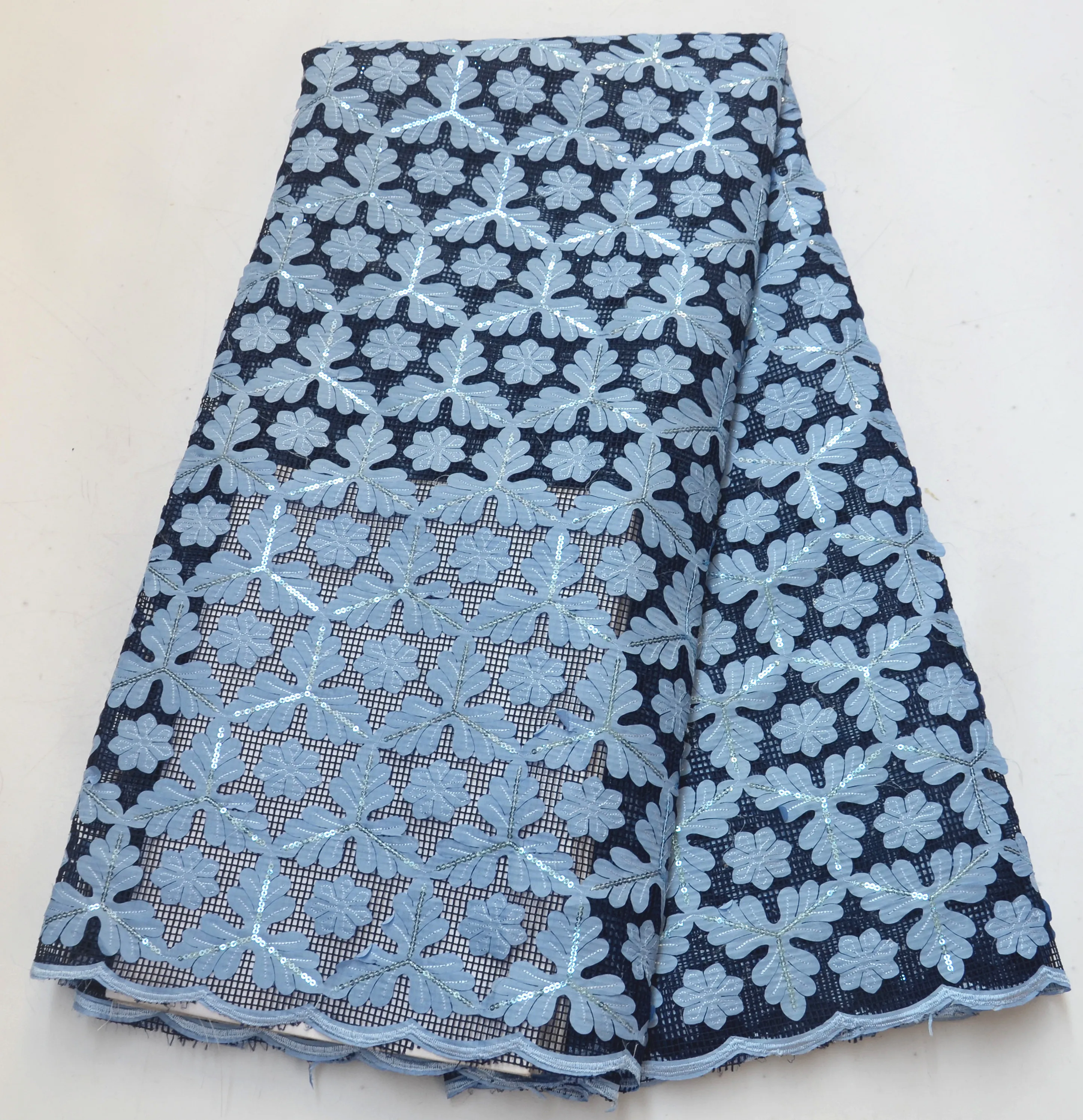 

High Quality African laser cut Lace Fabric 2019 French Lace Fabric With sequins Nigerian Lace Fabric For Dress