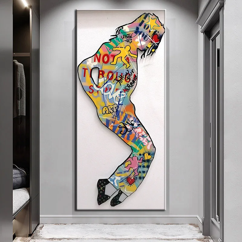 

Абстрактные граффити для девочек, художественный плакат и принты для женщин и мужчин, буквенный принт, уличная Картина на холсте, современн...