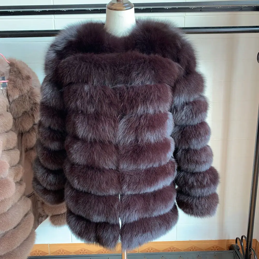 Натуральный мех натуральный Лисий мех пальто женский природный натуральный мех куртки жилет Зимняя верхняя одежда женская одежда