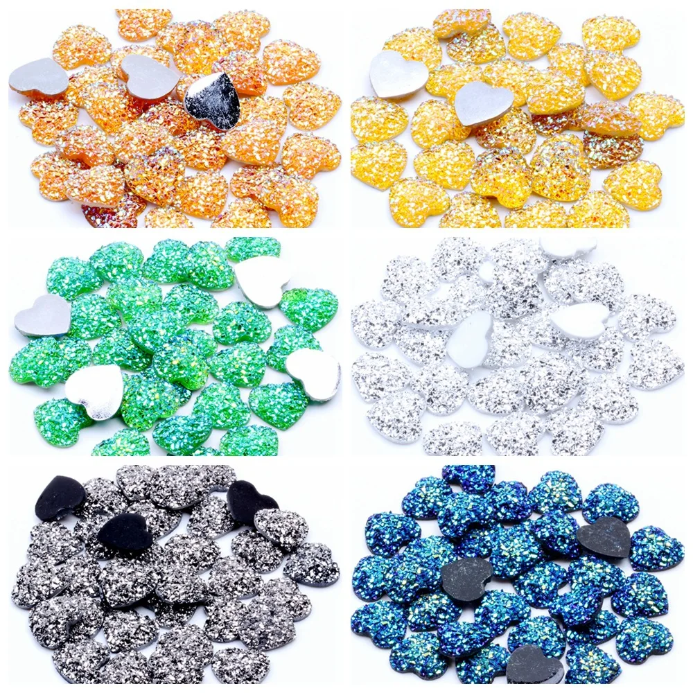 40 шт. 14 мм Гипсофила сердце Кристалл Плоская задняя стразы отделка Скрапбукинг