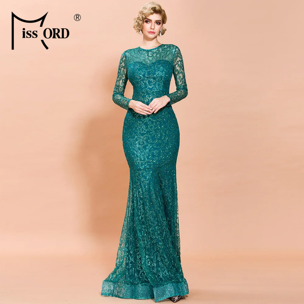 Missord 2021 сексуальное весеннее и летнее платье с круглым вырезом длинным рукавом