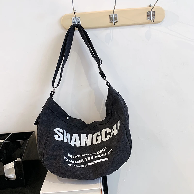 

Retro Armpit Women's Shoulder Bags Brand Handbag Luxury Crossbody Bag Large Capacity Canvas Bag Female Shopping Tote Bags Purse