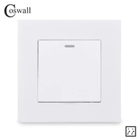 coswall simple style pc panel 1 gang 3 way intermediate on off light switch wall rocker crossover switch ac 12 250v 16a