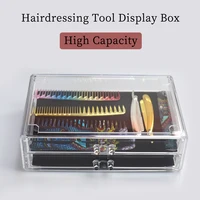 acrylic transparent drawer type hairdressing tool box for storing combs brushes and hair clippers place the storage box