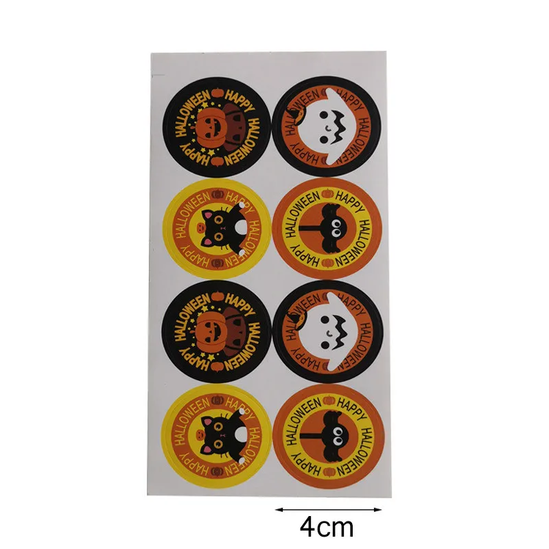 10 шт. круглый Хэллоуин наклейка с тыквой Праздничное оформление сумка для конфет