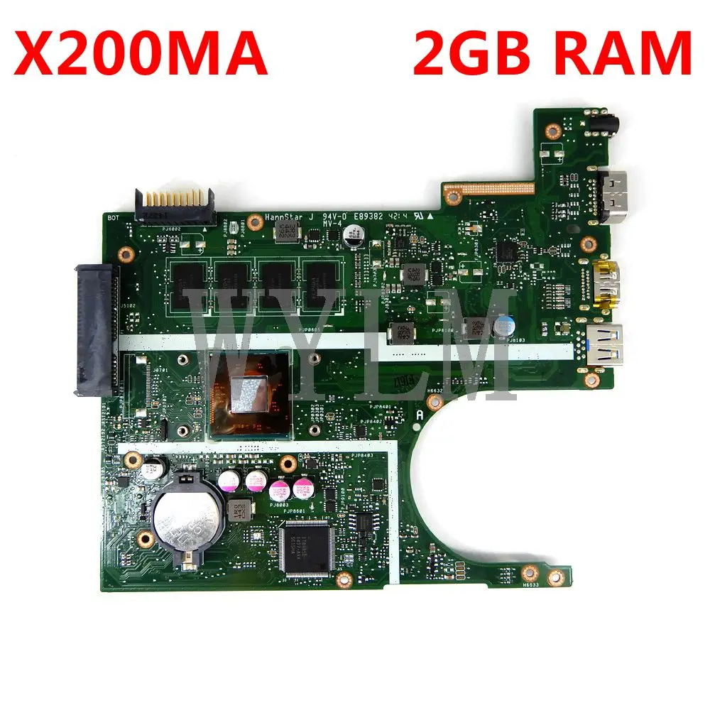 

X200MA N3520/N3530/N3540 CPU 2GB RAM Mainboard For ASUS F200MA F200M X200M X200MA laptop Motherboard 100% Tested Free Shipping