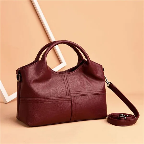 

PU Leather Bag for Women Simple Stripe Style Female Shoulder Crossbody Bags High Quality Retro Big Casual Purse