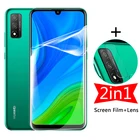 Гидрогелевая пленка для экрана 2 в 1 для Huawei P Smart Z 2020 PSmart Plus Smart Pro 2019 + защита объектива камеры не защитное стекло