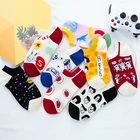 Весенне-летние японские и корейские женские хлопковые милые короткие носки забавные женские носки до щиколотки с мультяшными фруктами