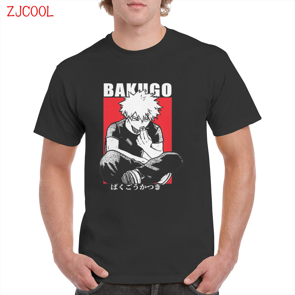 

Katsuki Bakugo Anime Comics Hot t shirt Top Soft Oversized Cotton Tee Female/Man T-Shirt Passionate Letters