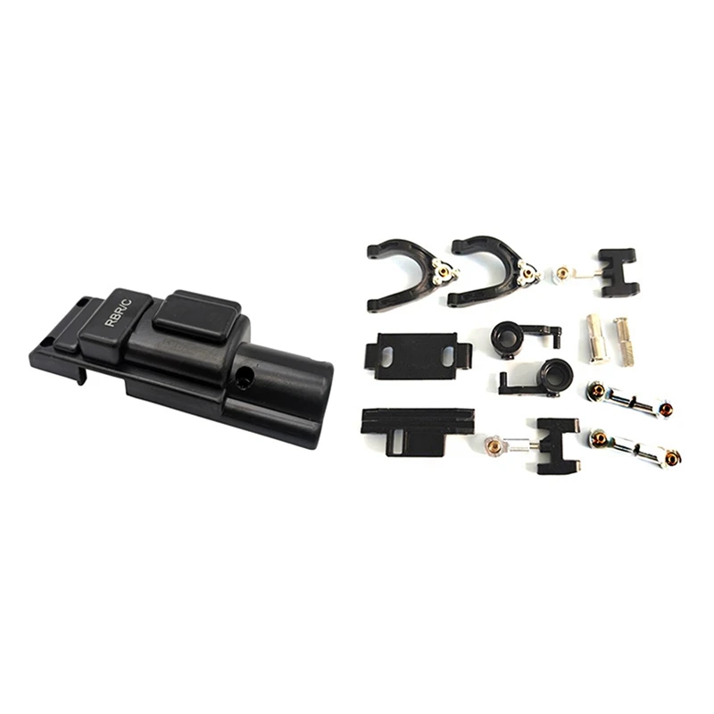 

Lower Chassis Armor Protector Skid Plate Black with Lower Swing Arm Steering Cup Knuckle Hex Adapter Set Accessories