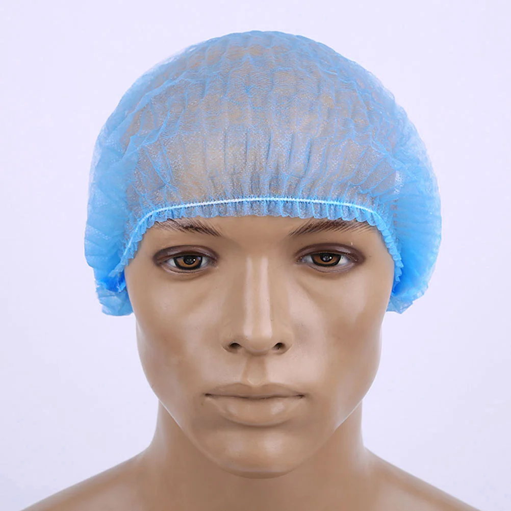 

100 шт. одноразовые волосы нетканые пылеулавливающие насадки для сервиса пищевой выпечки макияжа (синий)