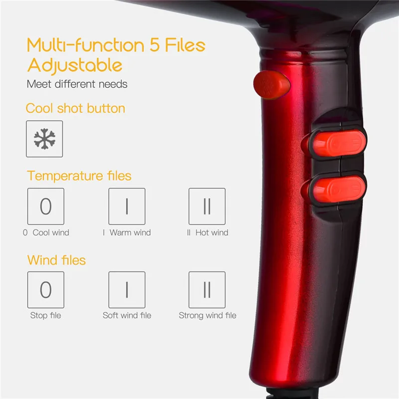 High Power 4000W Professional Hair Dryers For Hairdresser Barber Salon Negative Ion Ionic Blow Dryer Fast Styling Hair Blower