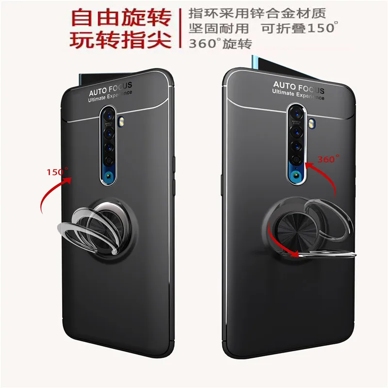 For OPPO Reno 2 2Z 2F Case Luxury Shockproof Metal Ring Stand Car Holder Protective Case for OPPO Reno 3 Pro Cover Funda Coque