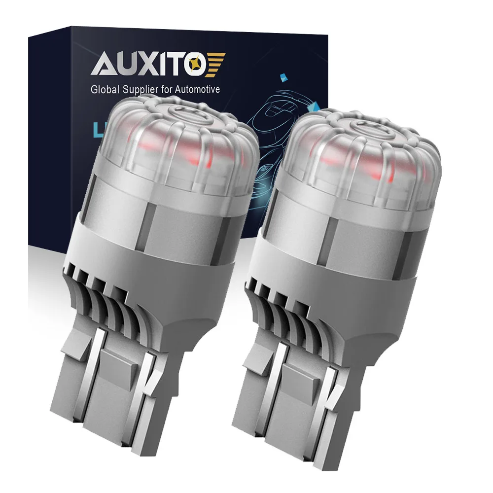

AUXITO 2x 7443 7444 7440 7441 992 T20 W21/5W LED Bulbs Auto Reverse Brake Stop Tail Lamp LED Bulb MINI Turn Signal Light Red 12v