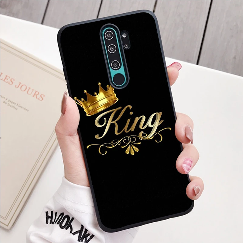 Король и королева Корона черный силиконовый чехол для мобильного телефона Redmi note
