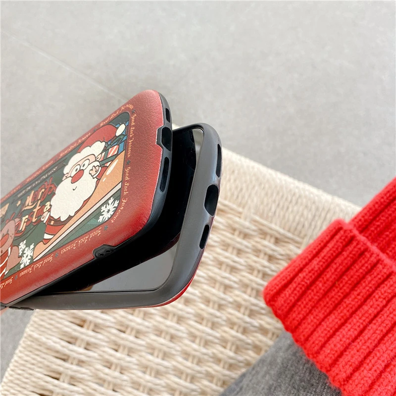 

Cartoon Merry Christmas For iPhone 11 12 Pro Max 12Mini SE 2020 7 8 Plus Santa Claus For iPhone XR X XS Max Phone Case TPU Cover