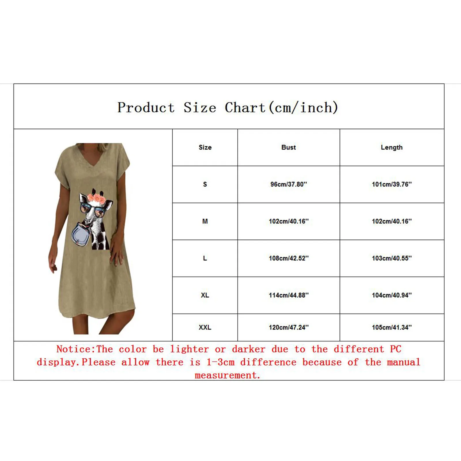 

Short Sleeve Dress Women's Casual O-neck Dresses Cotton Linen Giraffe Print Summer Dress Sundress Streetwear Knee-length Robe