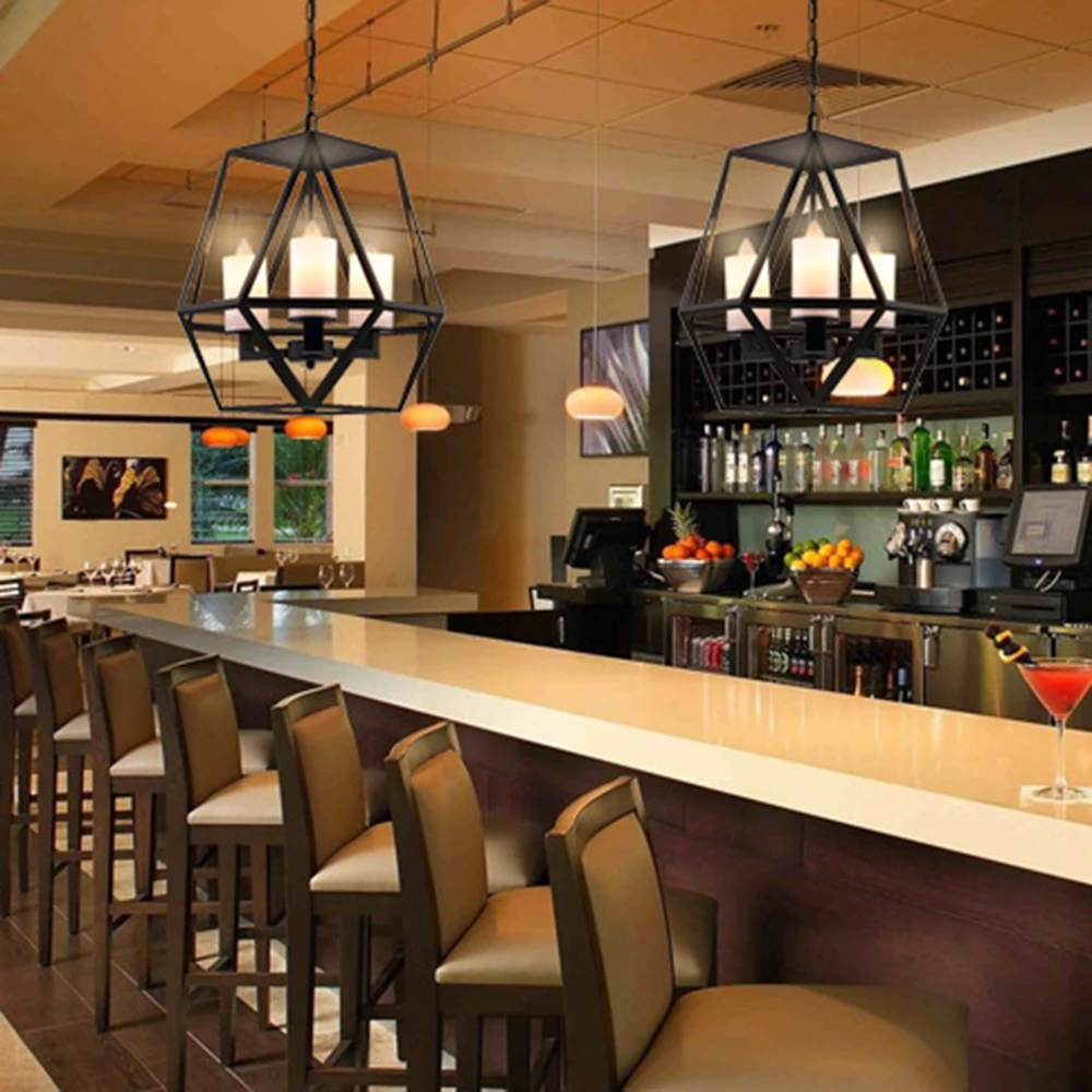 Железный мраморный подвесной светильник Современная винтажная лампа Эдисона в