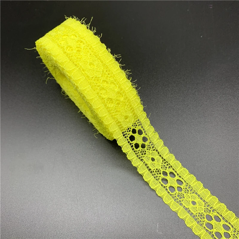 Yellow 5 ярдов/партия, 20 мм, кружевная лента, вышитая кружевная ткань, отделка, украшение, сделай сам, ручная работа, швейные изделия, последние африканские шнурки, ткань - Цвет: Yellow