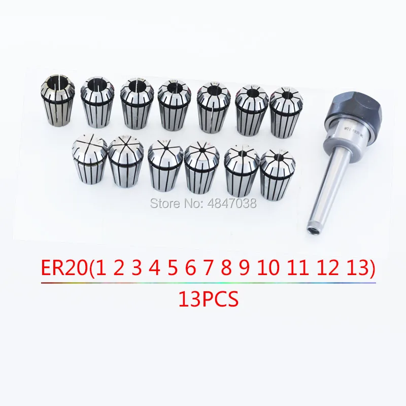 

1pcs Mohs taper shank MTB1 MBT2 MTB3 MTB4 M6 M10 M12 M16+13 pcs ER20 Collet Chuck