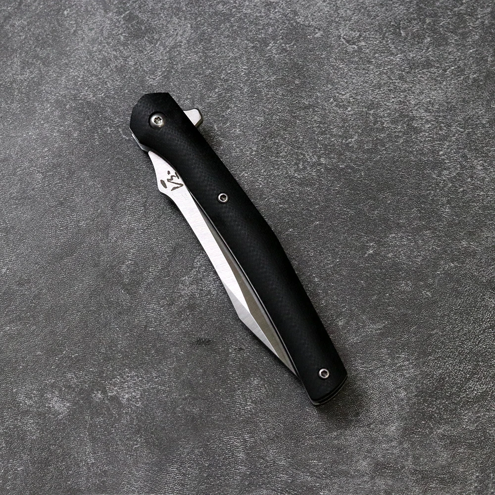 

2020 new customized version folding 9Cr18MoV steel blade G10 handle outdoor camping hunting fruit knife EDC Tool